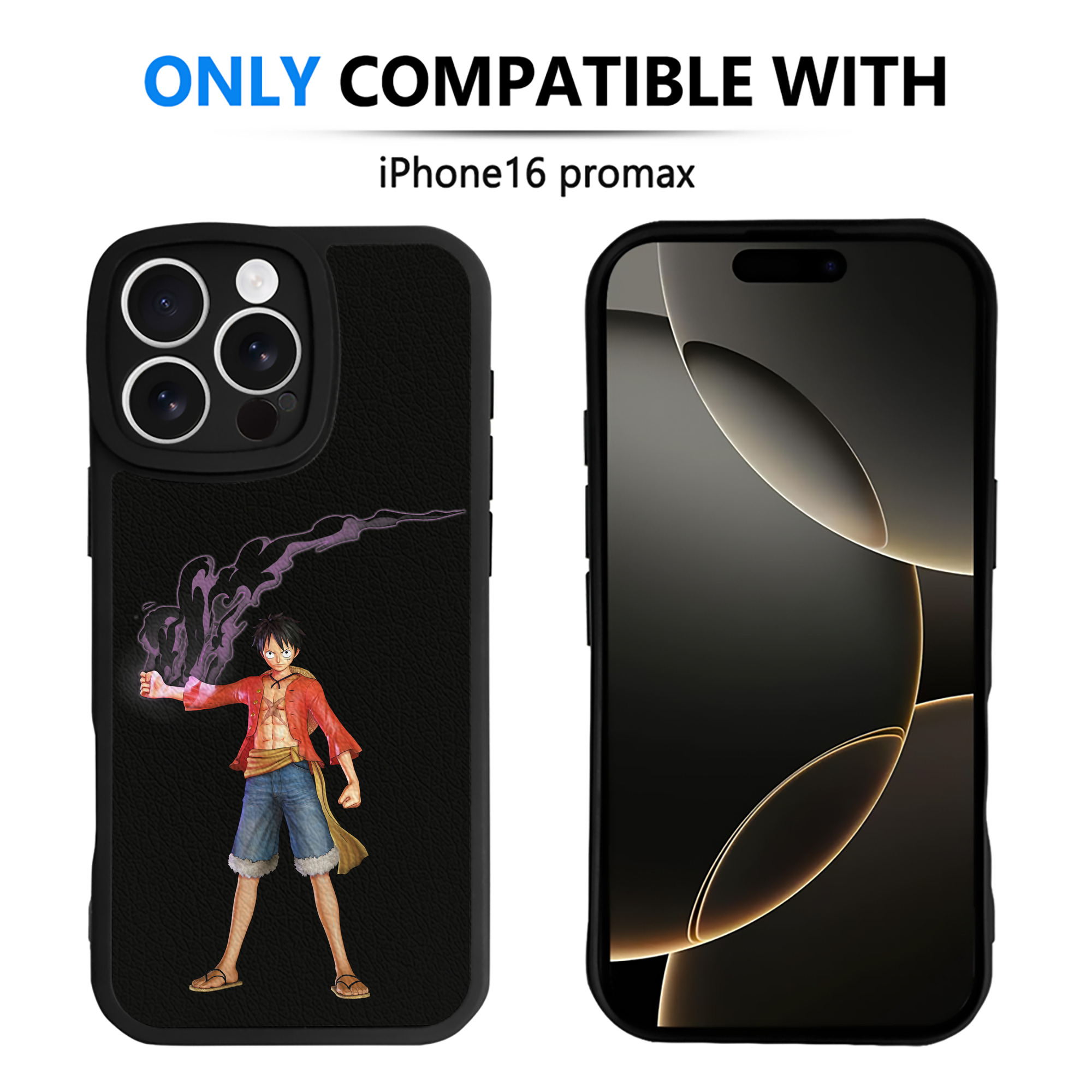 （画像用） ワンピース モンキー・D・ルフィ ONE PIECE Monkey D. Luffy 【iPhone 16シリーズ対応】シリコンスマホケース（レザー調） 材質：シリコン